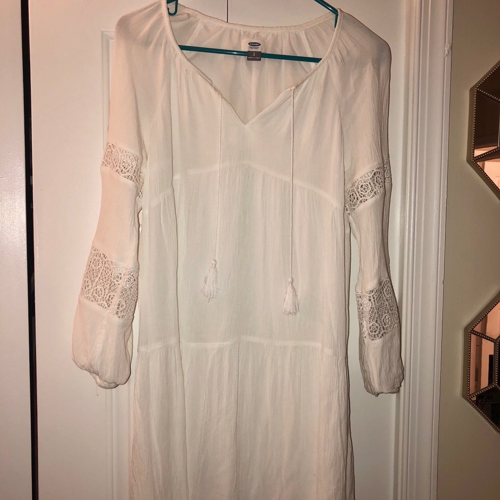 Old navy White long sleeve boho dress